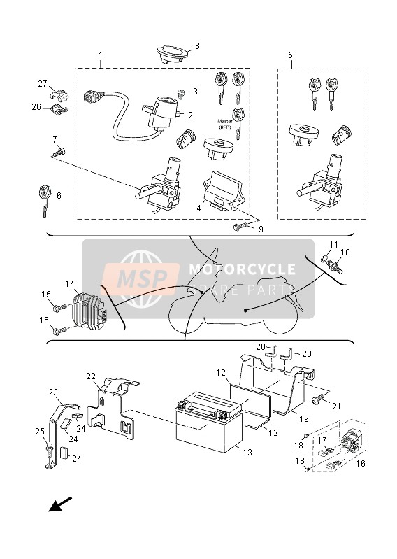 Yamaha YP125RA 2013 Electrical 1 for a 2013 Yamaha YP125RA